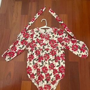 SweetHoney Red Floral Kids One Piece